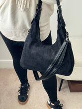 Load image into Gallery viewer, SAVANNAH Suedette Hobo Handbag - Grey