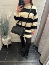 Load image into Gallery viewer, PARISIAN Stipe Jumper Dress - Black