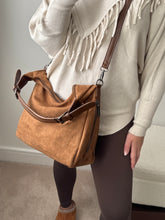 Load image into Gallery viewer, SAVANNAH Suedette Hobo Handbag - Grey