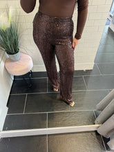 Load image into Gallery viewer, SASSY Sequin Trousers - Chocolate