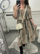 Load image into Gallery viewer, DARCEY Pleated Tiered Dress - Stone