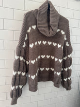 Load image into Gallery viewer, HALLIE Heart Roll Neck - Choc