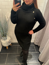 Load image into Gallery viewer, BERNADETTE Button Jumper Dress - Black