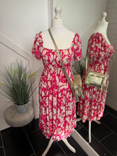 Load image into Gallery viewer, BEATRICE Summer Floral Dress - Hot Pink