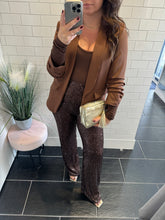 Load image into Gallery viewer, SASSY Sequin Trousers - Chocolate