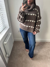 Load image into Gallery viewer, HALLIE Heart Roll Neck - Choc