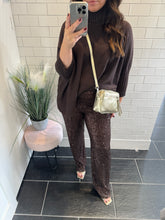 Load image into Gallery viewer, SASSY Sequin Trousers - Chocolate