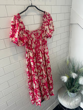 Load image into Gallery viewer, BEATRICE Summer Floral Dress - Hot Pink