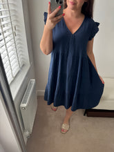 Load image into Gallery viewer, CHLOE Cheesecloth Tunic Dress - Choc or Navy