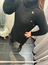 Load image into Gallery viewer, BERNADETTE Button Jumper Dress - Black