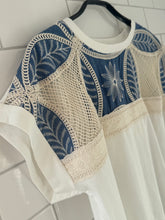 Load image into Gallery viewer, COVE Crochet Tee - White/Blue