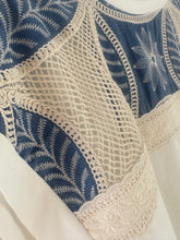 Load image into Gallery viewer, COVE Crochet Tee - White/Blue