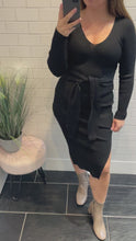 Load and play video in Gallery viewer, BEAU Bodycon Knit Dress - Black