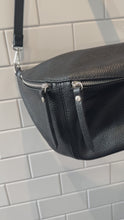 Load and play video in Gallery viewer, ZOLA LEATHER Zip Large Sling Bag - Black