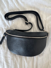 Load image into Gallery viewer, SAINTY Leather Sling Bag - Black
