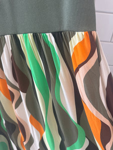 VERITY Vest Print Skirt Dress - Swirl