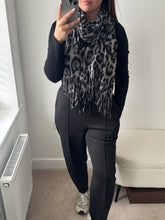 Load image into Gallery viewer, LEOPARD Cashmere Scarf - Grey
