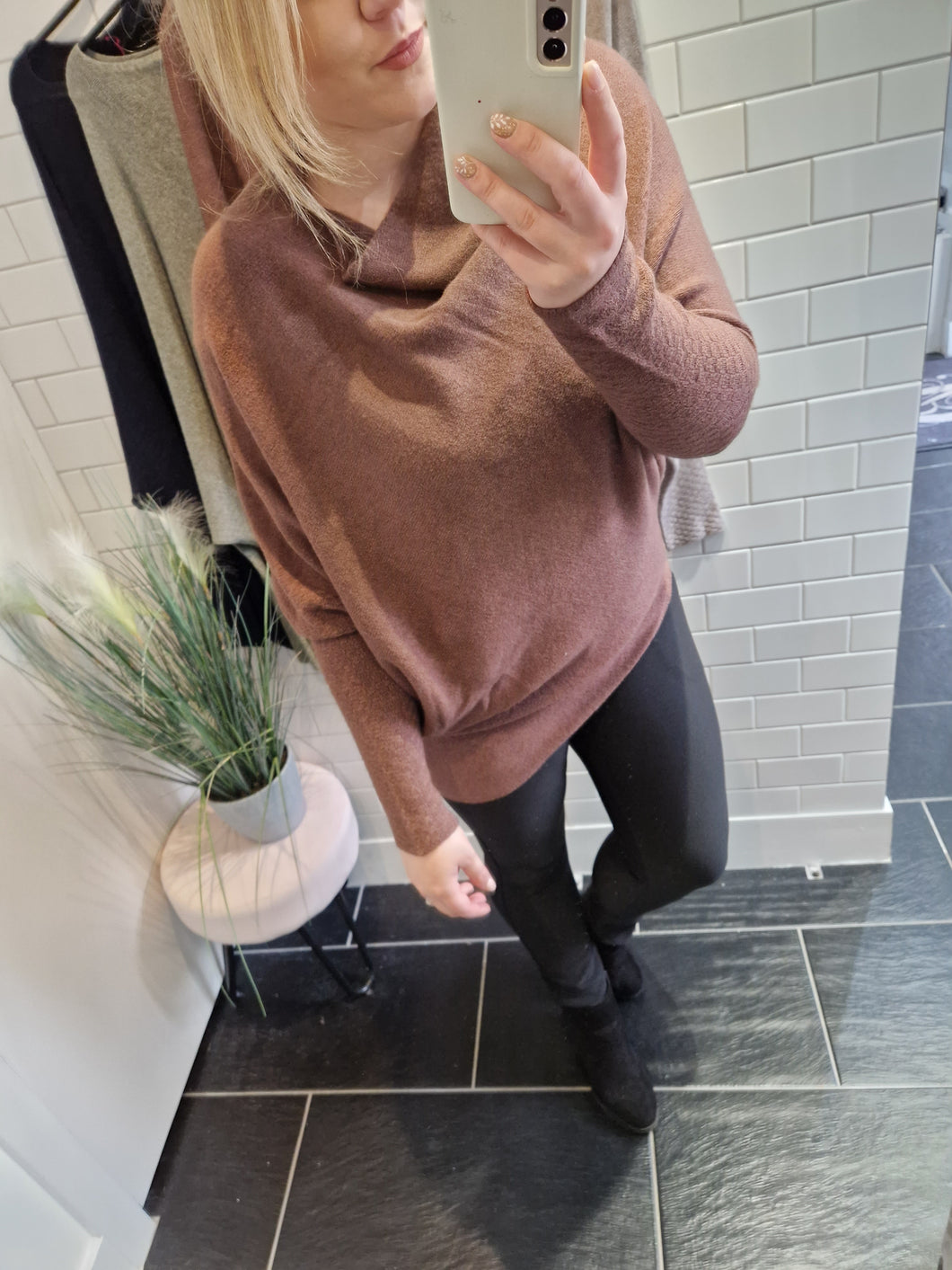 AVA Asymmetric Slouch Knit - Mocha