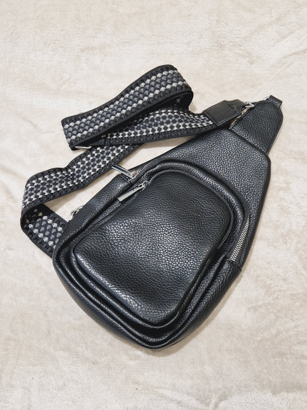 SASHA Oversized Sling Bag - Black