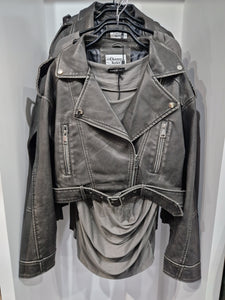 BETHANIE Biker Jacket - Grey