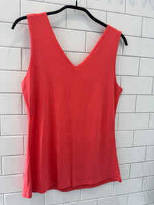 BASIC V Front Jersey Vest - Coral