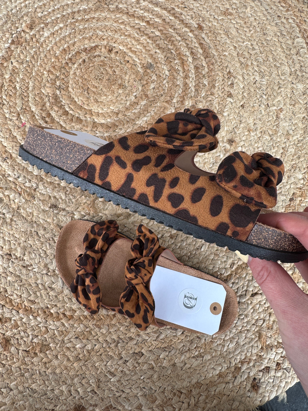 BELLA Bow Sandals - Leopard