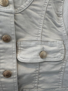 GILLIAN Gold Button Jacket - Stone
