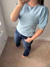Load image into Gallery viewer, REMI Ribbed Sleeve Knit - Baby Blue
