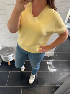 SHOLA Short Sleeve Jumper - Lemon