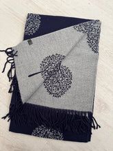 Load image into Gallery viewer, MAGGIE Tree Cashmere Scarf - Navy
