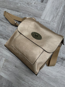 CORA Midsize Crossover Flap Bag - Gold