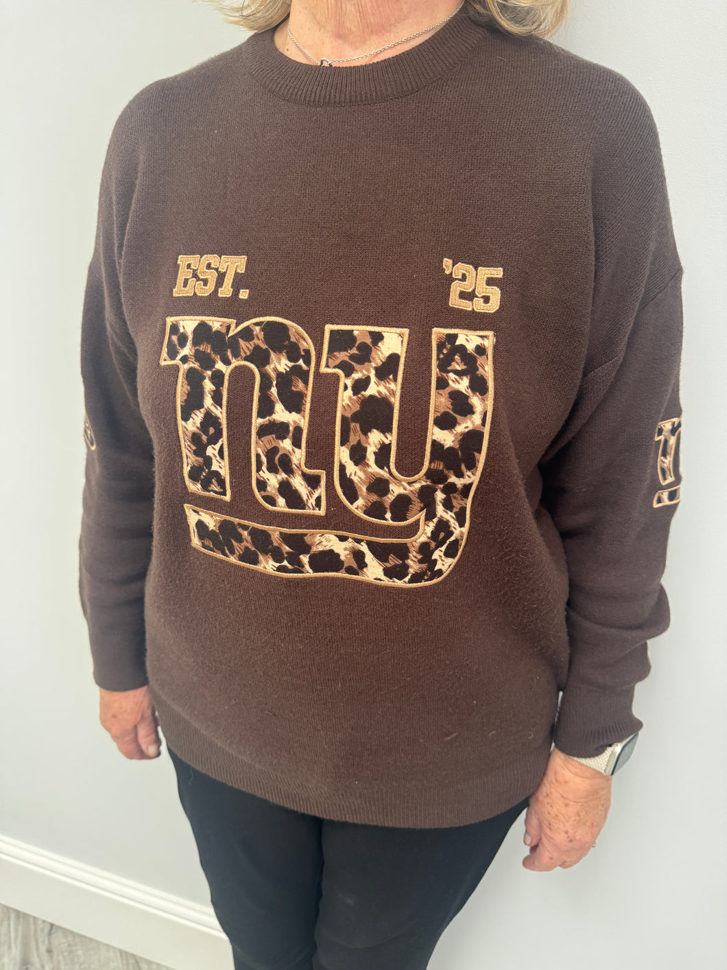 NINA Leopard NY Jumper - Brown