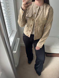 GILLIAN Gold Button Jacket - Beige
