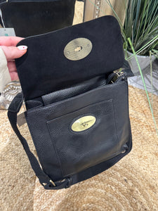 CORA Midsize Crossover Flap Bag - Black