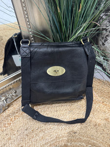 CORA Midsize Crossover Flap Bag - Black