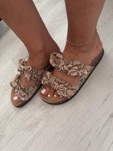 Load image into Gallery viewer, BELLA Bow Sandals - Snake

