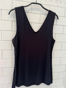BASIC V Front Jersey Vest - Black