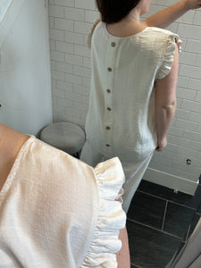 BILLIE Button Back Top - Cream