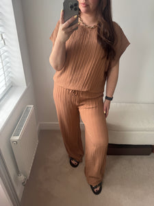 PIA Pleat Top & Trouser Set - (9 Colours)