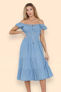 DEBS Denim Midi Dress - Light Blue