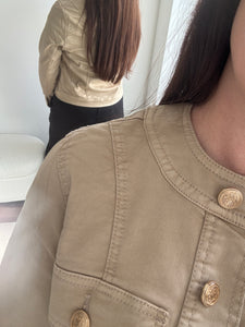 GILLIAN Gold Button Jacket - Beige