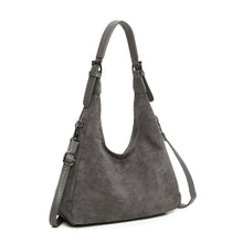 Load image into Gallery viewer, SAVANNAH Suedette Hobo Handbag - Grey
