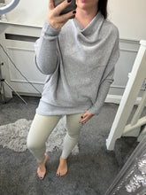 Load image into Gallery viewer, AVA Asymmetric Slouch Knit - Pale Grey
