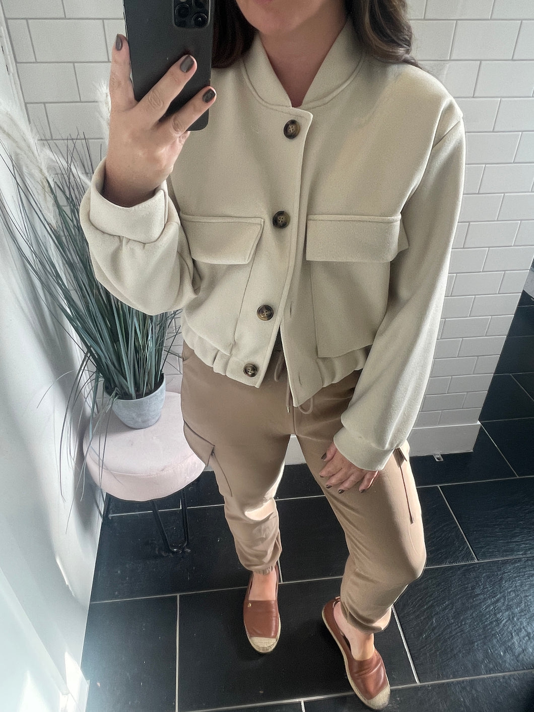 BROOKE Bomber Jacket - Cream