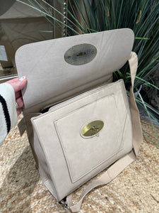 CORA Midsize Crossover Flap Bag - Beige