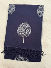 Load image into Gallery viewer, MAGGIE Tree Cashmere Scarf - Navy
