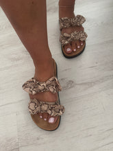 Load image into Gallery viewer, BELLA Bow Sandals - Snake
