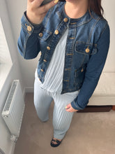 Load image into Gallery viewer, GILLIAN Gold Button Jacket - Denim Blue
