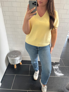 SHOLA Short Sleeve Jumper - Lemon