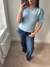 Load image into Gallery viewer, REMI Ribbed Sleeve Knit - Baby Blue
